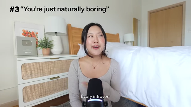 On-screen text addressing the misconception of being naturally boring.