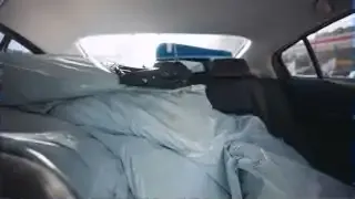 Car trunk filled with customer orders for the ONACERO clothing brand.