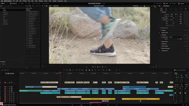 DaVinci Resolve being used remotely via Parsec, demonstrating high-quality video editing