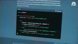 A screen displaying code, representing the use of technology and AI in workplaces.