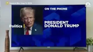 An image of Donald Trump, labeled 'President Donald Trump', appearing on a screen, indicating the political context of the discussion.