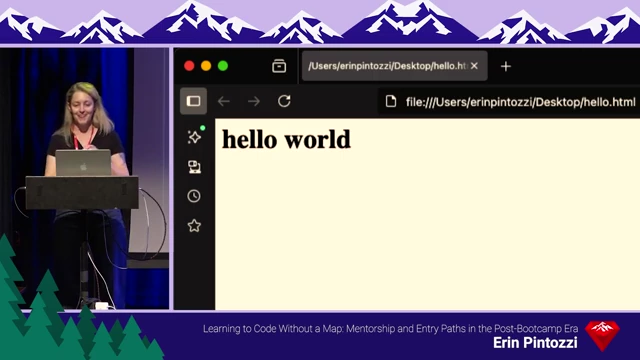 讲者初次尝试编写“Hello World”网页