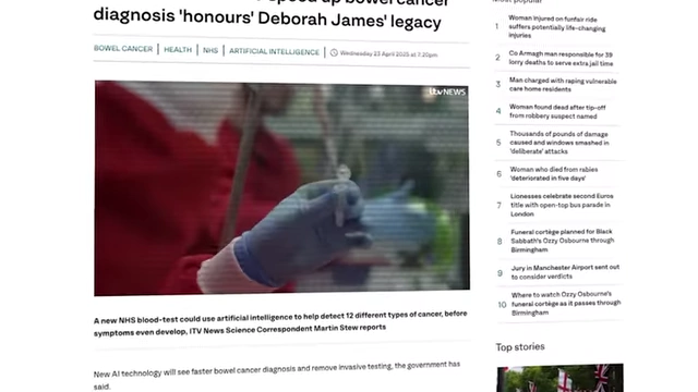 News article mentioning £2.4 million funding for the NHS trial of Xgenera's blood test.