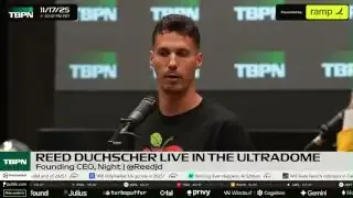 Reed Duchscher on stage discussing the creator economy