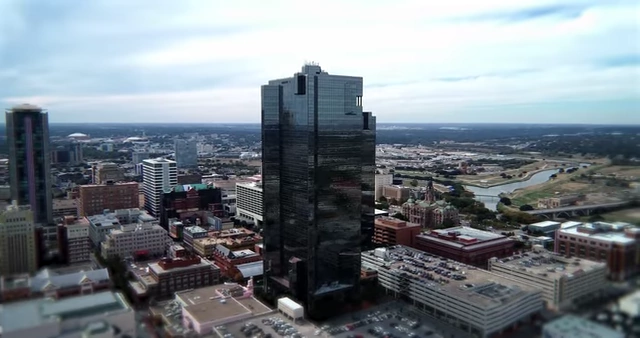 An aerial view of