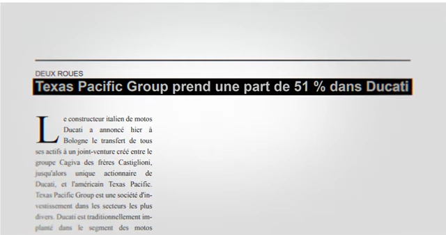 A news article with the headline "Texas Pacific Group
