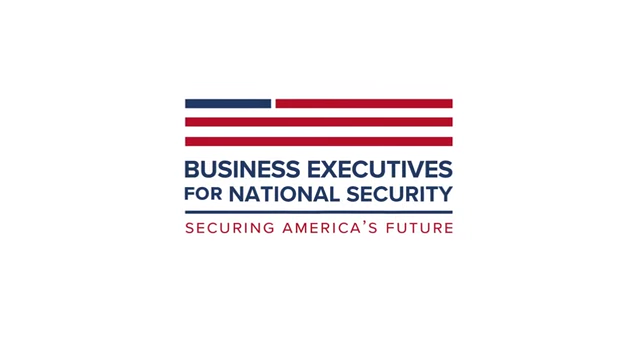 The logo for "BUSINESS EXECUTIVES FOR NATIONAL SECURITY," a group with which David Bonderman was associated, further illustrating the nexus of business and national security interests.).