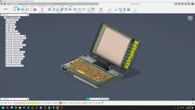 Full CAD assembly view of the PDA, showing internal components and their fit