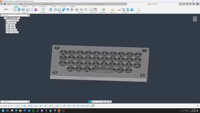 CAD design of the resin mold used for casting silicone buttons