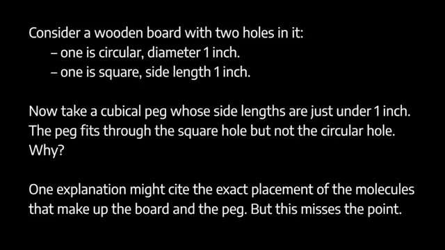 Putnam's peg and hole analogy illustrates the need for higher-level, general explanations over specific details