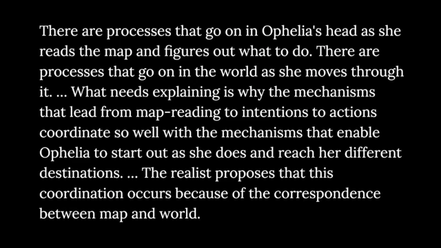 Kitcher's quote on the coordination between beliefs (map-reading) and actions in the world