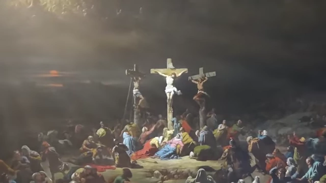 A powerful depiction of Jesus Christ crucified on the cross, symbolizing God's intimate understanding of human suffering and the path to eternal life.
