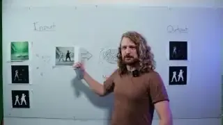 Niko explaining how to make the dataset theoretically infinite by dynamically changing parameters like hue, saturation, and brightness of rendered elements.