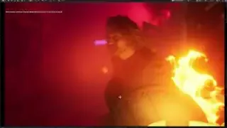 A dynamic shot of the keyed subject within an Unreal Engine environment, demonstrating real-time lighting and integration into a full VFX scene.