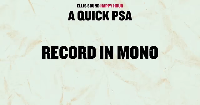 A public service announcement advising to record dialogue in mono for clarity