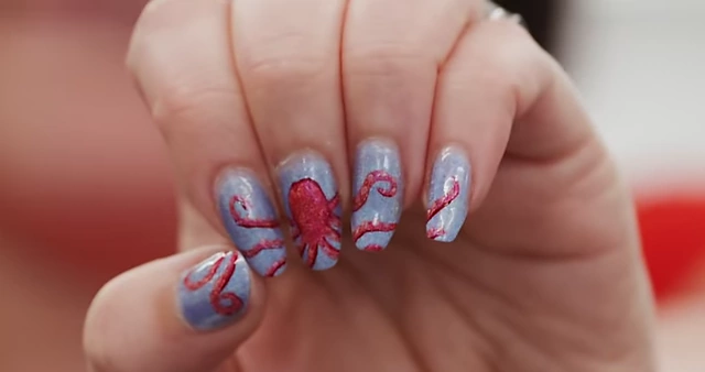 Harper's octopus-themed nail art, a nod to the team analogy and her new role