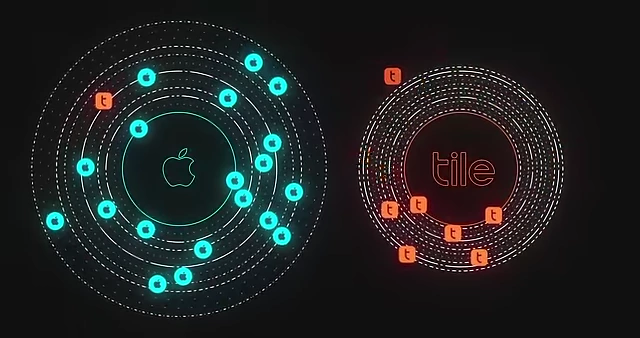 A visual comparison of the Apple Find My and Tile tracking ecosystems