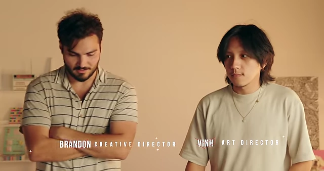 Brandon (Creative Director) and Vinh (Art Director) discussing set design