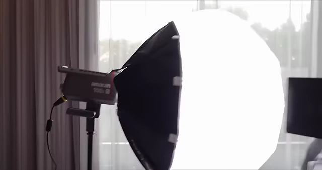 The portable Aputure Light Dome Mini, used for soft lighting in travel sets