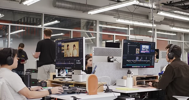 Editors working collaboratively on large video projects, enabled by shared storage solutions