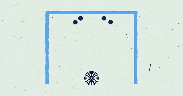 An illustration of sound waves bouncing off room surfaces before reaching the microphone
