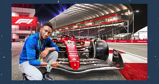 The F1 video thumbnail version A, illustrating visual noise and difficulty discerning objects due to complexity