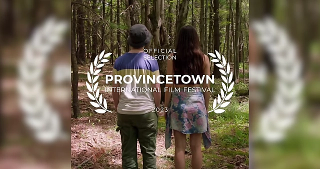 A graphic announcing "P-Town" as an official selection at the Provincetown International Film Festival