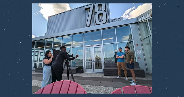 Harper collaborating with the MKBHD team on a production set