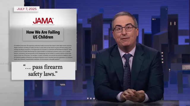 A JAMA editorial recommends policy changes for child health, including passing firearm safety laws.