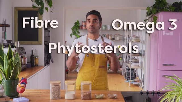 Key nutritional benefits of seeds are listed, including Fibre, Omega 3, and Phytosterols.