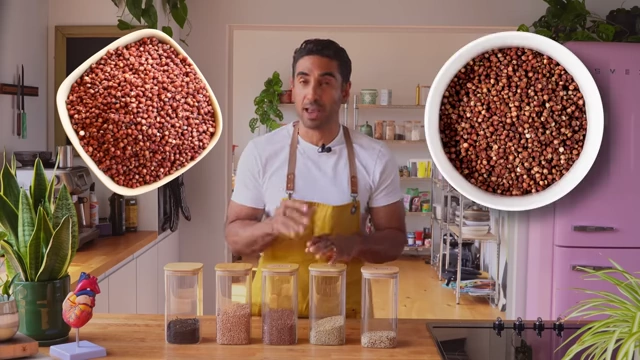 Images display bowls of red and brown sorghum kernels.