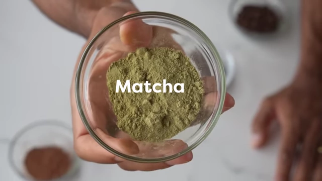 Matcha powder is shown as a concentrated form of green tea.