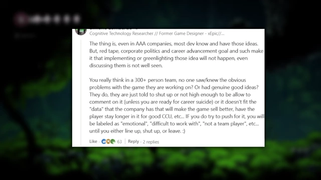 前Epic Games设计师指出3A公司内部的官僚主义和政治阻碍了创新