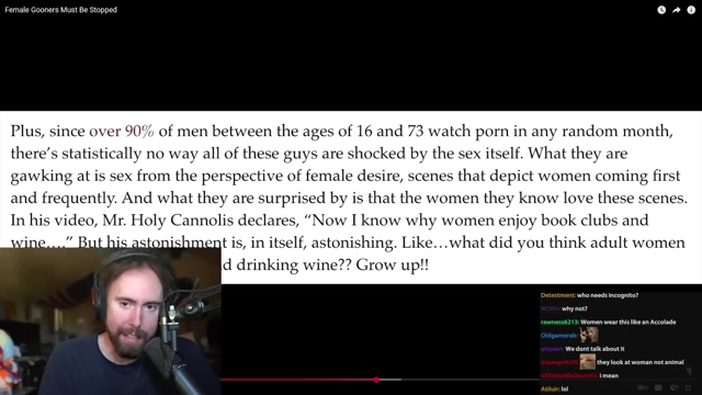 关于男性色情消费统计数据的文字，对比了男女对待性内容的公开态度。