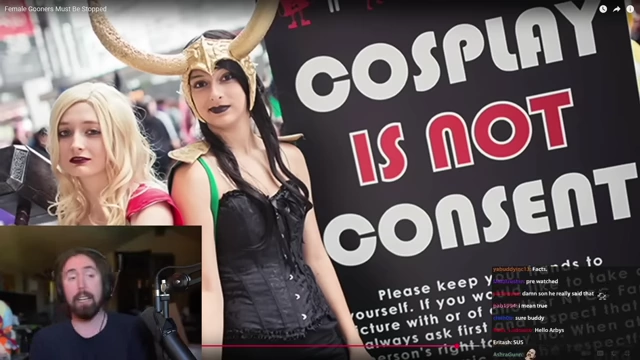著名标语“Cosplay不等于同意”，强调了知情同意的重要性。