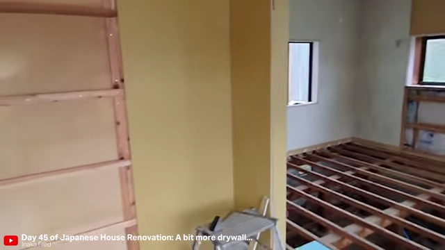 Interior of a dilapidated abandoned Japanese house undergoing renovation