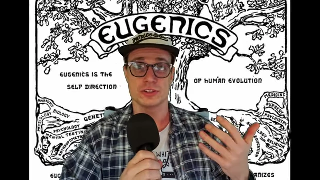 A diagram titled 'Eugenics,' depicted as a tree with various fields of study as its roots
