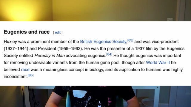 A Wikipedia entry detailing Julian Huxley's role in the British Eugenics Society