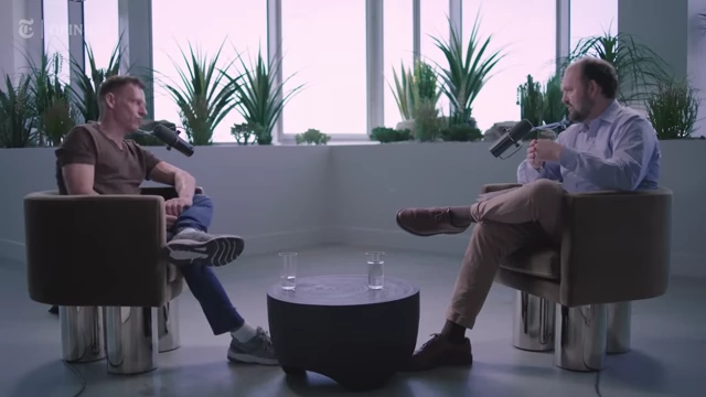Peter Thiel being interviewed by Ross Douthat for The New York Times