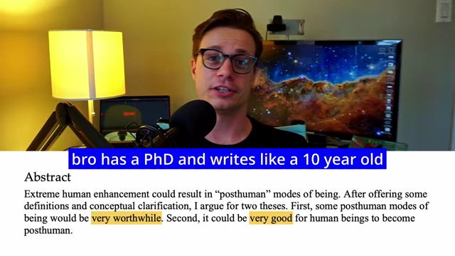 A highlighted quote from Nick Bostrom's essay on the benefits of becoming posthuman