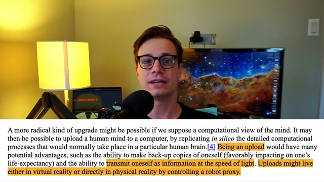 A quote from Nick Bostrom's essay on mind uploading for immortality