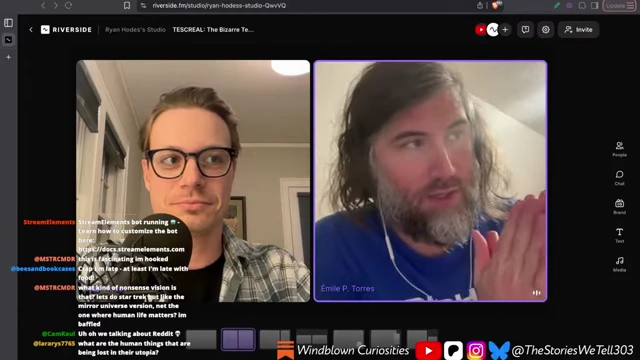 A screenshot of the interview with Émile P. Torres