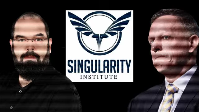 Eliezer Yudkowsky and Peter Thiel, highlighting Thiel's funding of the Singularity Institute