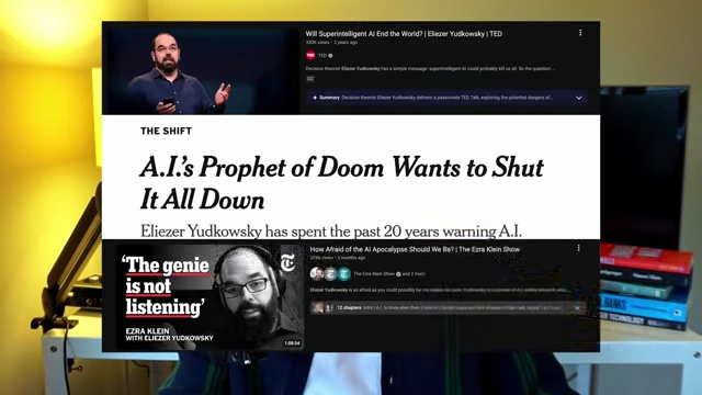 A New York Times headline, 'A.I.'s Prophet of Doom Wants to Shut It All Down'