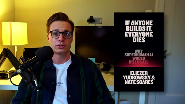 The book cover 'If Anyone Builds It, Everyone Dies: Why Superhuman AI Would Kill Us All'