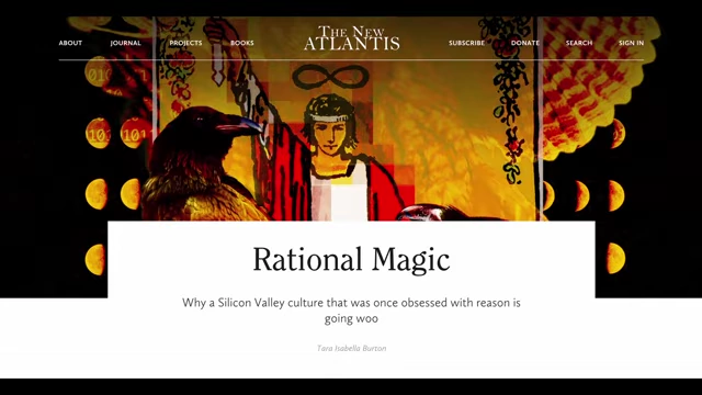 The New Atlantis article 'Rational Magic,' describing Silicon Valley's rationalist culture