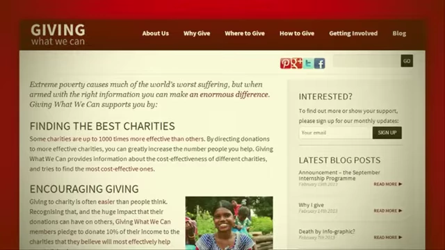 A screenshot of the 'Giving What We Can' website