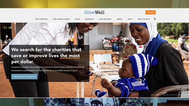 A screenshot of the 'Give Well' website