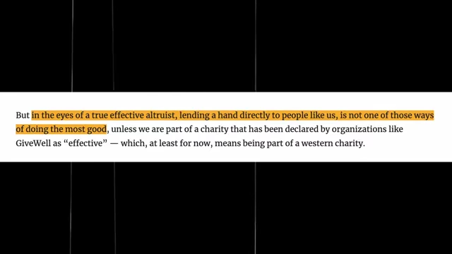 A quote from 'The Good It Promises, The Harm It Does' on effectiveness as an 'exclusive entitlement'