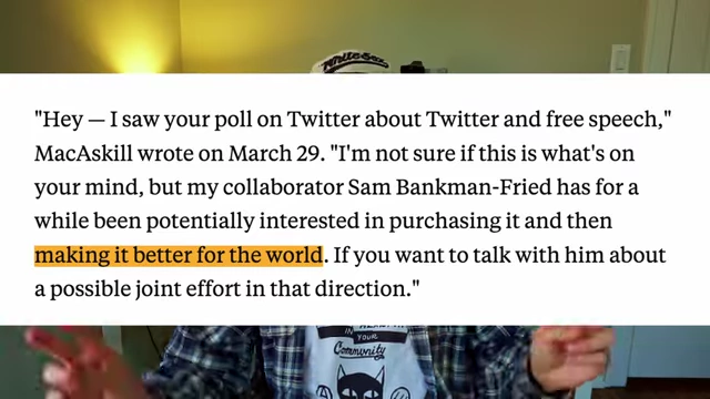 A quote from a message about making Twitter 'better for the world'